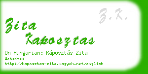 zita kaposztas business card